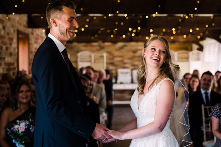 Indoor ceremony at Long Furlong Barn