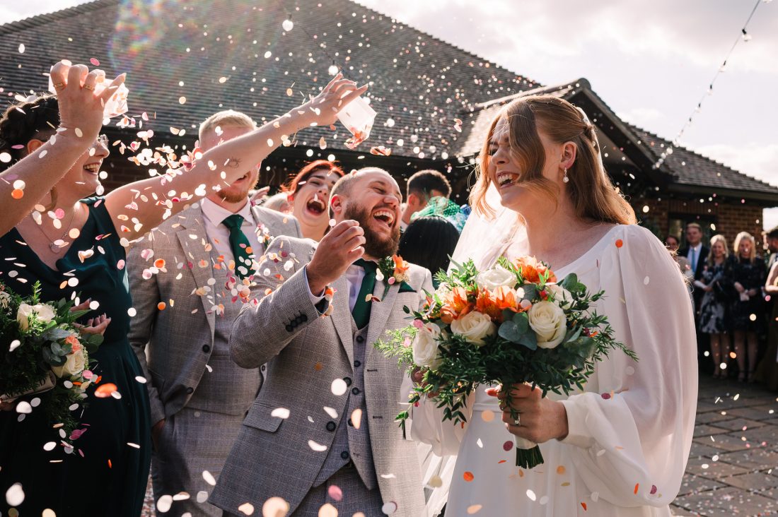 Confetti at Westerham Golf Club wedding