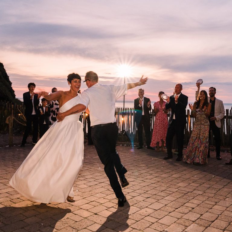 Outdoor First Dance Greek style at Tunnels Beaches wedding