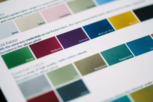 Wedding Album Colour swatches by Jenny Rutterford Photography