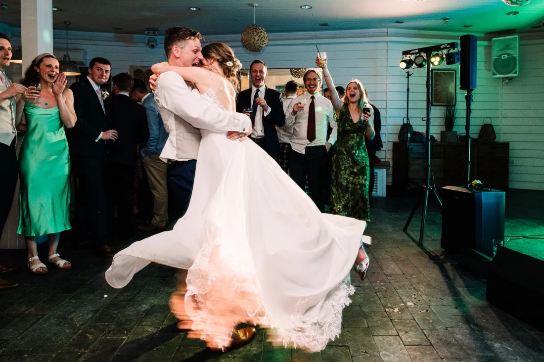 Fun first dance at Tunnels Beaches wedding